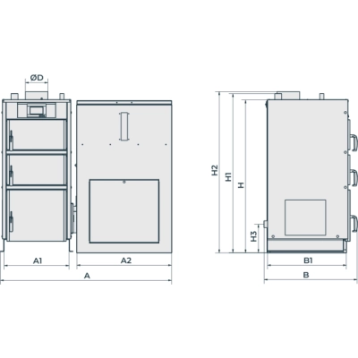 KAMEN kocioł PELLET KOMPAKT LUX 20 kw prawy